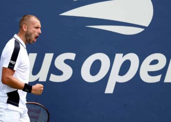 Karen Khachanov is beaten by Daniel Evans in the longest US Open match.