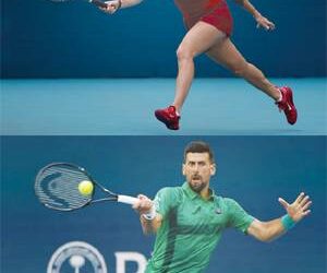 Djokovic advances to the Miami Open semifinals, while Sabalenka secures a spot in the final.